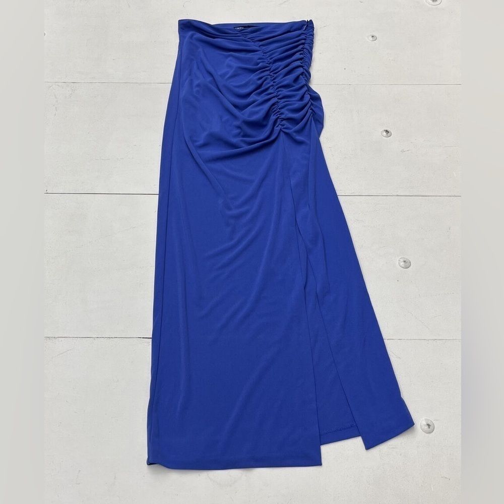 Zara Blue Draped Midi Skirt - Picture 6 of 8